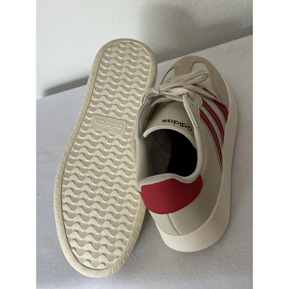 Adidas VL Court 3.0 Wonder White Better Scarlet Red Sneakers ID8794 Mens 10.5